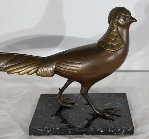 Importante Sculpture de Lorino, « Le faisan » , Art Déco – Début XXe