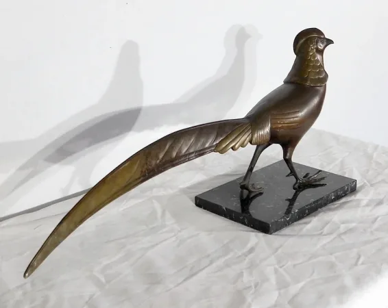 Importante Sculpture de Lorino, « Le faisan » , Art Déco – Début XXe