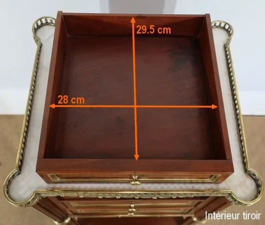 Petit Meuble de Milieu en Acajou massif et Marbre, style Louis XVI – 1900