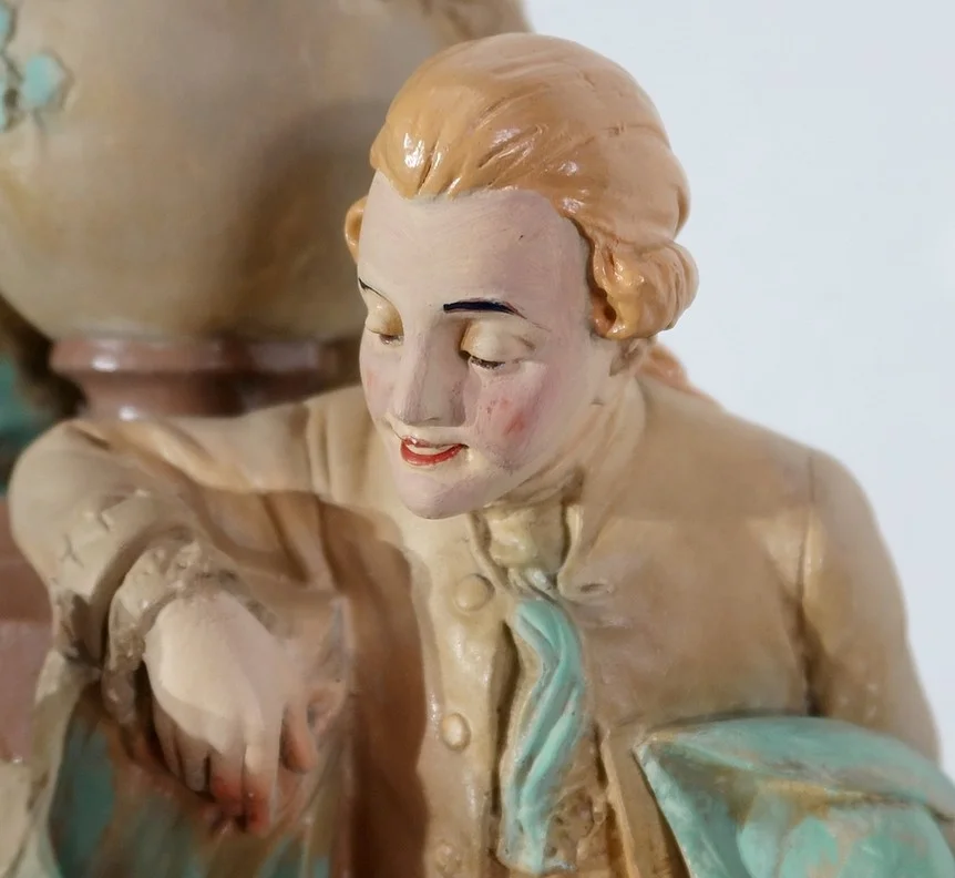 Important Groupe en plâtre « Le loup et l’agneau », de F-A. Piquemal - Fin XIXe