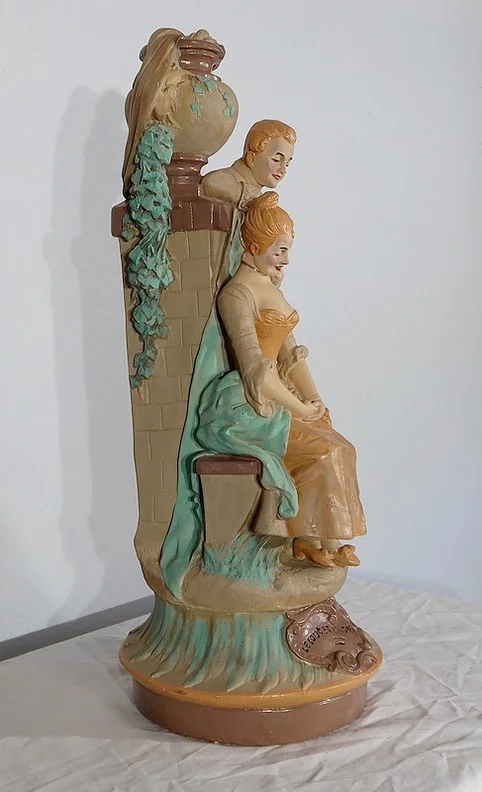 Important Groupe en plâtre « Le loup et l’agneau », de F-A. Piquemal - Fin XIXe