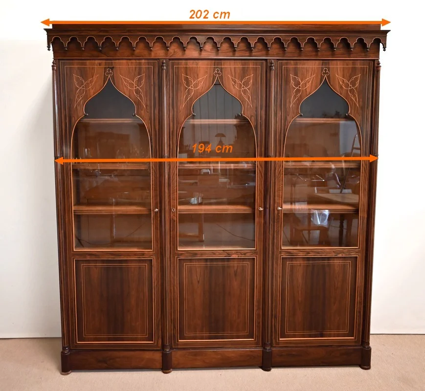 THREE DOOR BOOKCASE