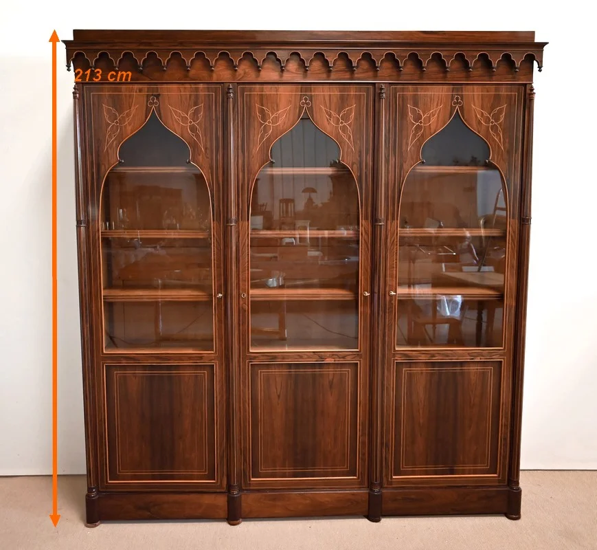 THREE DOOR BOOKCASE