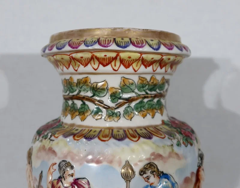 PAIR OF CAPODIMONTE VASES