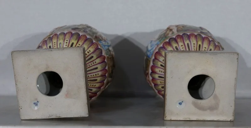 PAIR OF CAPODIMONTE VASES