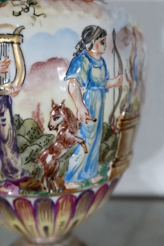 PAIR OF CAPODIMONTE VASES