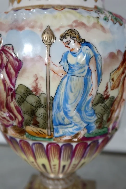PAIR OF CAPODIMONTE VASES