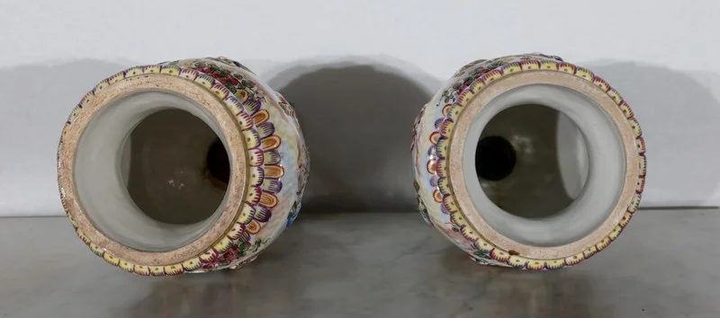PAIR OF CAPODIMONTE VASES