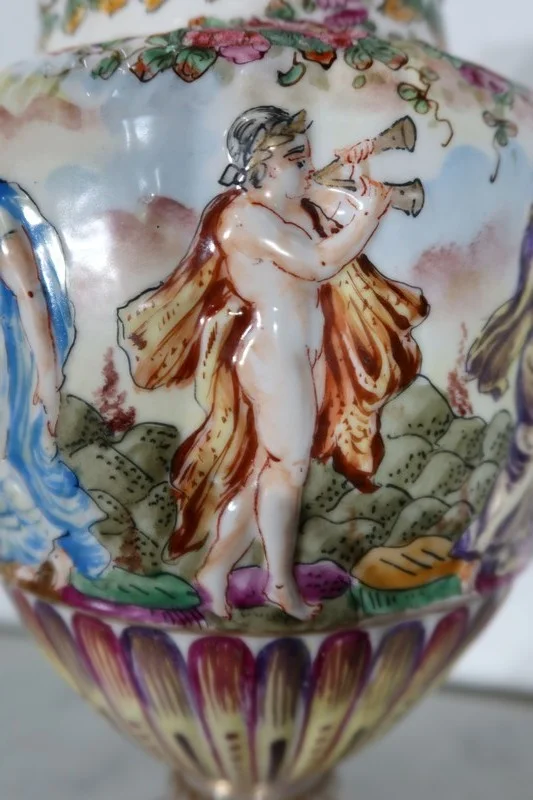 PAIR OF CAPODIMONTE VASES