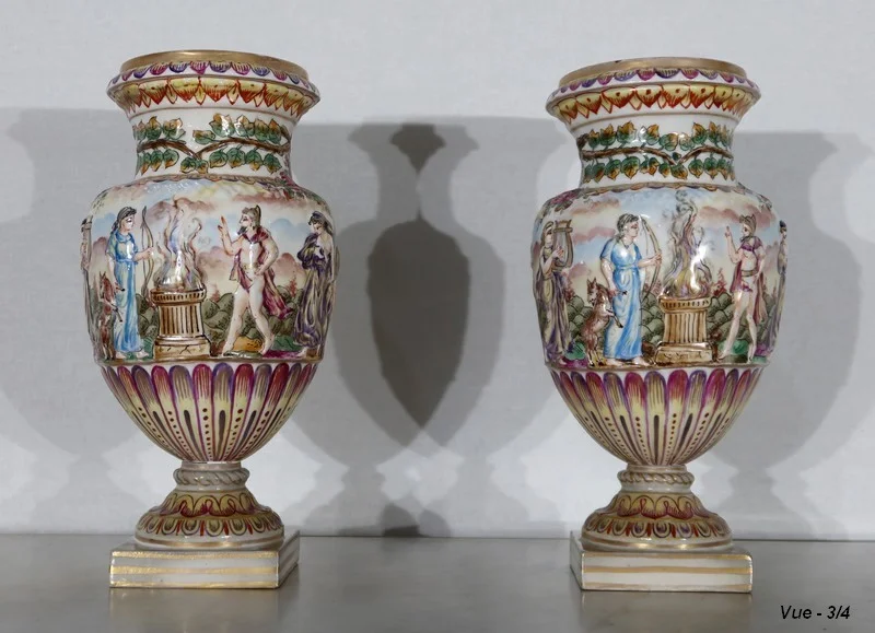 PAIR OF CAPODIMONTE VASES