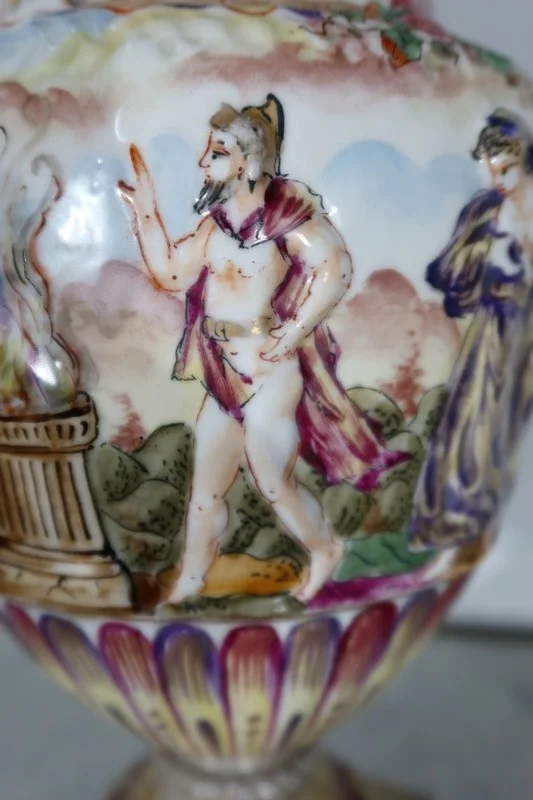 PAIR OF CAPODIMONTE VASES