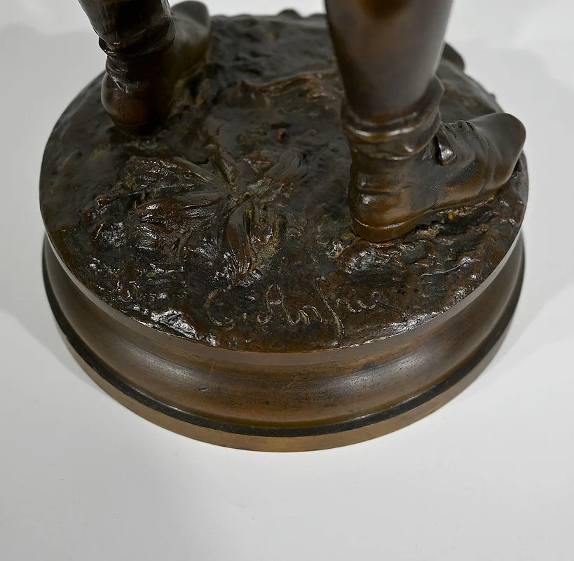 Important Bronze « Bonne Pêche »  de C. Anfrie – XIXe