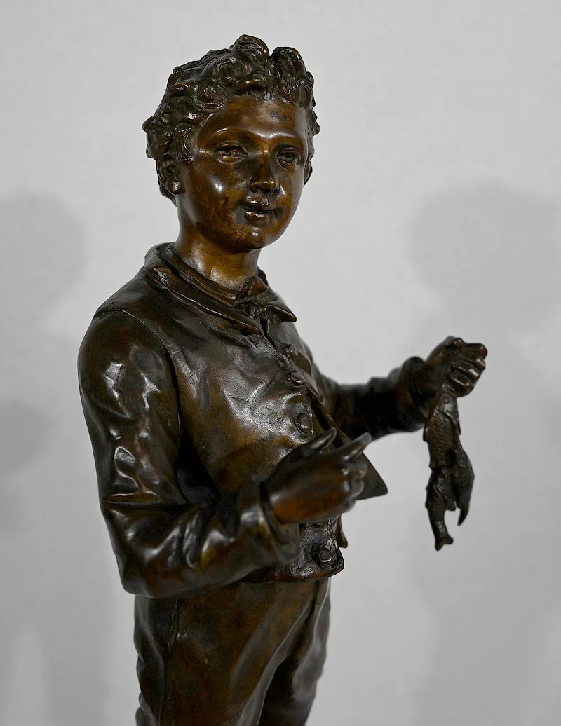 Important Bronze « Bonne Pêche »  de C. Anfrie – XIXe