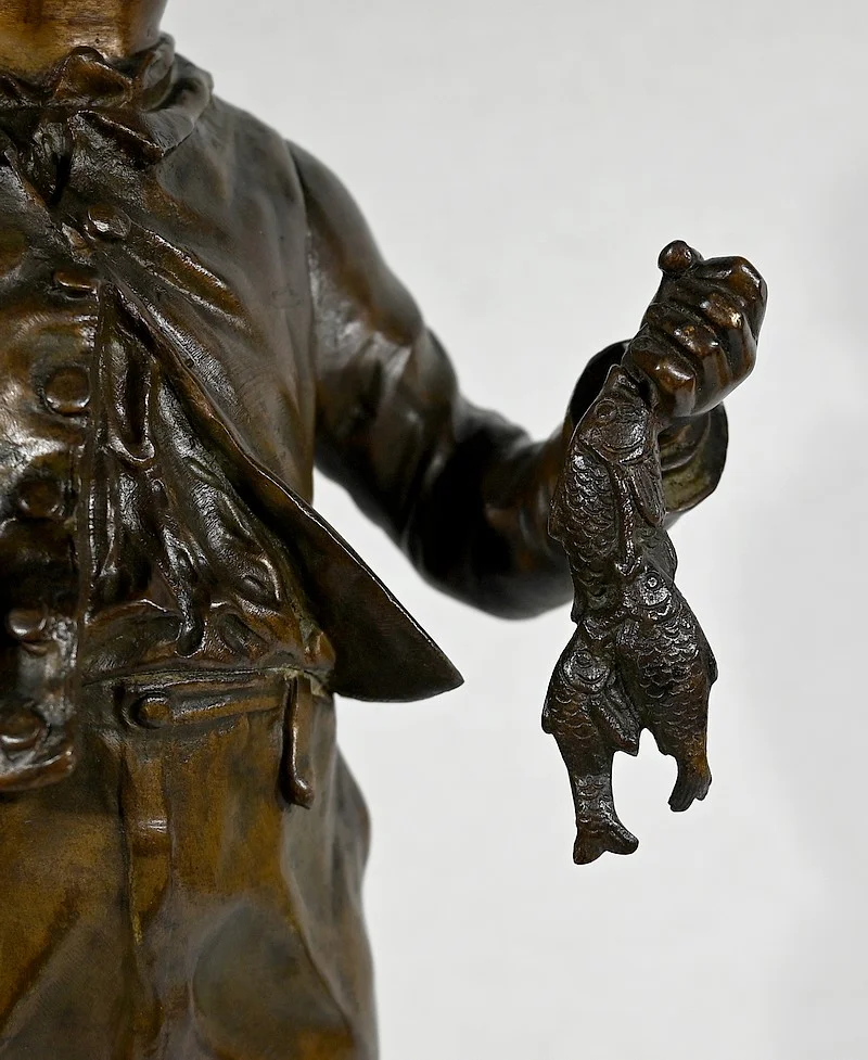 Important Bronze « Bonne Pêche »  de C. Anfrie – XIXe