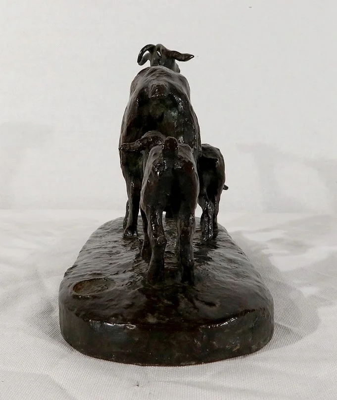 Bronze « Chèvre et ses chevreaux » d’A.Bitter – 1ère partie du XXe