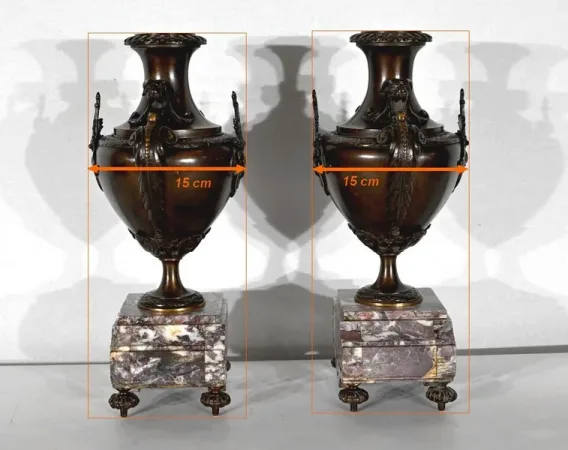 Garniture de Cheminée en Marbre et Bronze – Fin XIXe