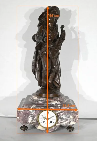 Garniture de Cheminée en Marbre et Bronze – Fin XIXe