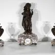 Garniture de Cheminée en Marbre et Bronze – Fin XIXe