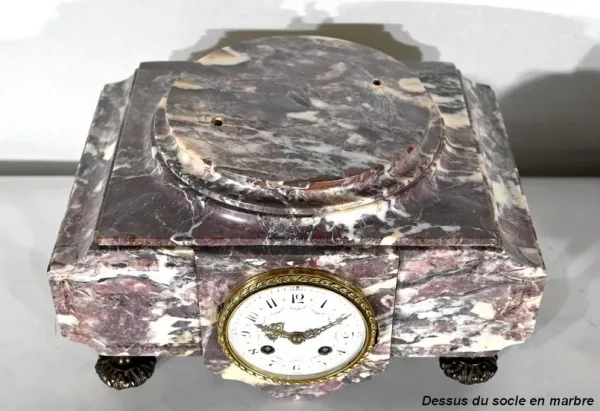 Garniture de Cheminée en Marbre et Bronze – Fin XIXe
