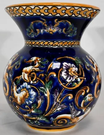 Plateau et Vases en Faïence de Gien, style Renaissance – Début XXe