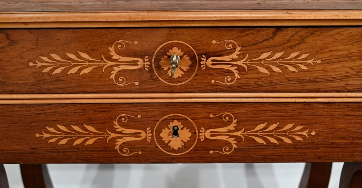 Petite Coiffeuse Ecritoire en Palissandre de Rio, époque Charles X – Début XIXe