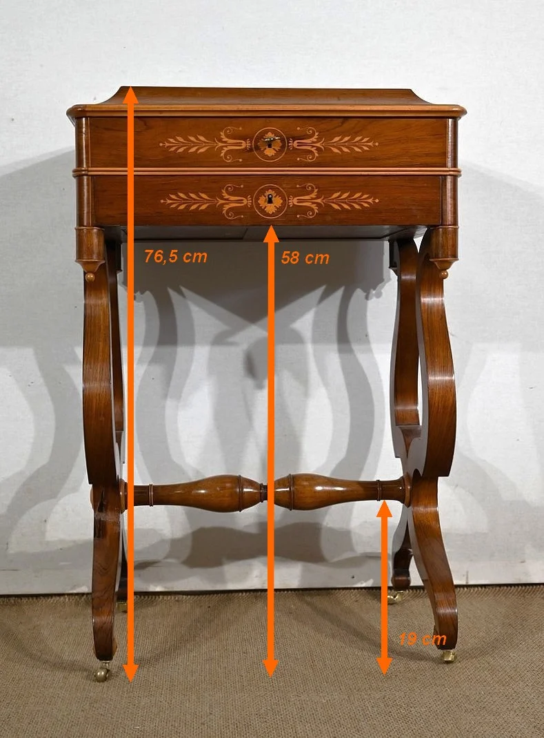 Petite Coiffeuse Ecritoire en Palissandre de Rio, époque Charles X – Début XIXe