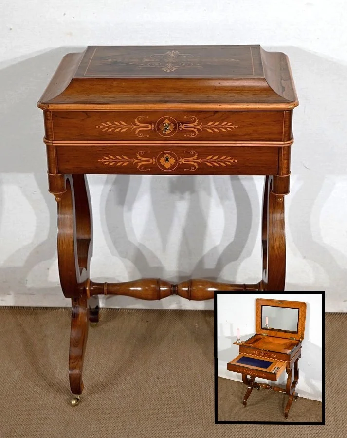 CHARLES X PERIOD DRESSING TABLE with WRITING SLOPE
