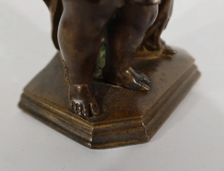 Bronze Patiné, « Enfant conduit par un Ange » – 1900