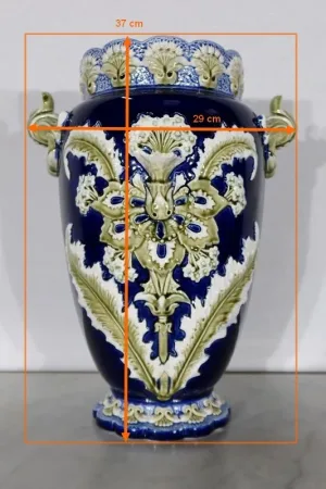 Important Vase en Faïence, Faïencerie de Fives Lille - Début XXe