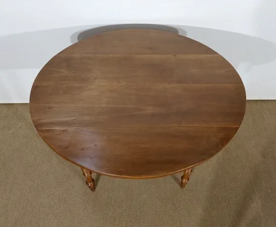 Petite Table d’appoint formant Console en Noyer massif – Fin XIXe