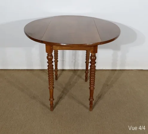 Petite Table d’appoint formant Console en Noyer massif – Fin XIXe