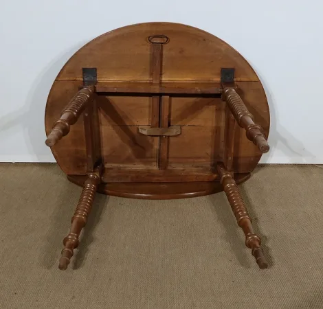 Petite Table d’appoint formant Console en Noyer massif – Fin XIXe