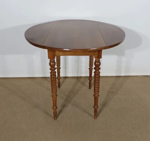 Petite Table d’appoint formant Console en Noyer massif – Fin XIXe