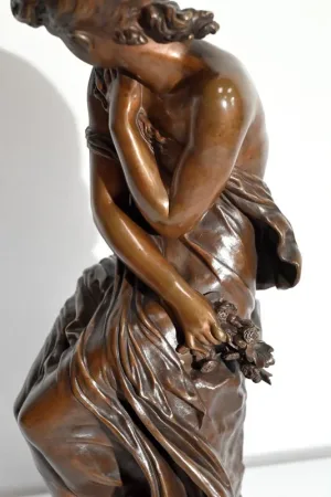 Important Bronze « Nu pudique », M. Moreau – Milieu XIXe