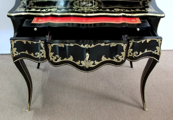 Rare Cabinet en Bois Noirci et Laiton, époque Napoléon III - XIXe