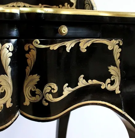 Rare Cabinet en Bois Noirci et Laiton, époque Napoléon III - XIXe