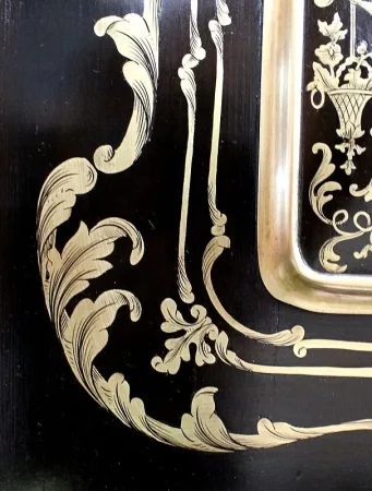 Rare Cabinet en Bois Noirci et Laiton, époque Napoléon III - XIXe