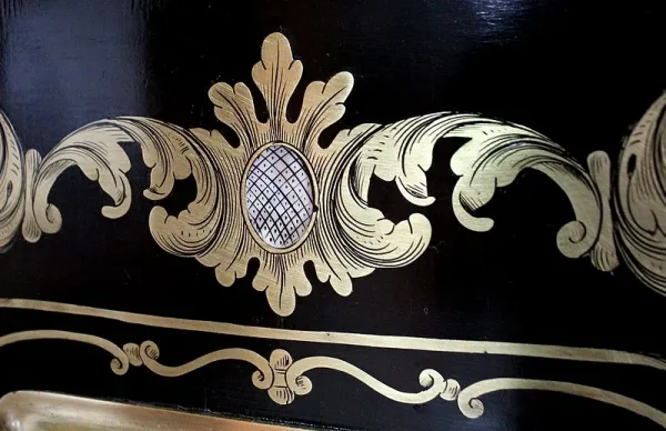 Rare Cabinet en Bois Noirci et Laiton, époque Napoléon III - XIXe