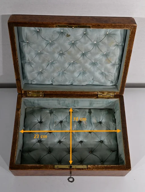 Coffret à Bijoux en Loupe de Thuya, époque Napoléon III – Fin XIXe