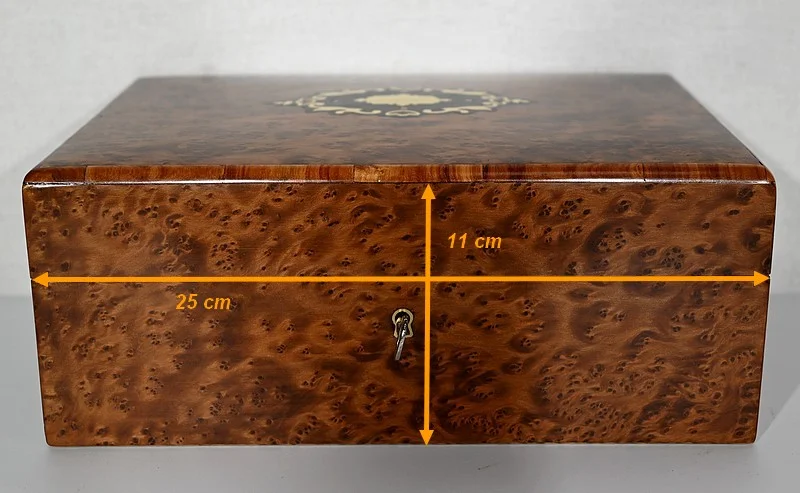 Coffret à Bijoux en Loupe de Thuya, époque Napoléon III – Fin XIXe