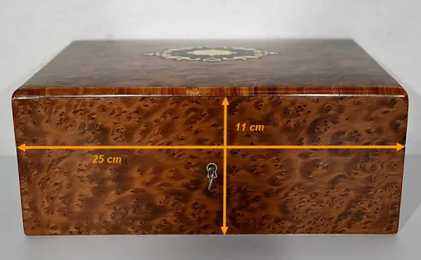 Coffret à Bijoux en Loupe de Thuya, époque Napoléon III – Fin XIXe