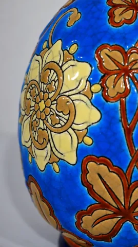 LONGWY ENAMEL VASE