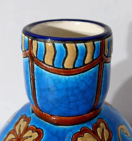 LONGWY ENAMEL VASE