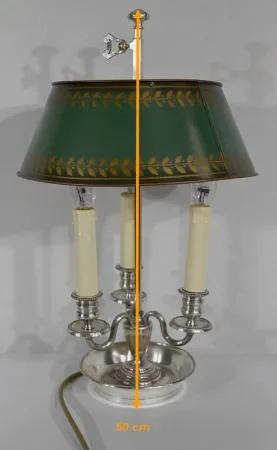 Lampe Bouillotte en Métal Blanc, style Empire – Début XXe