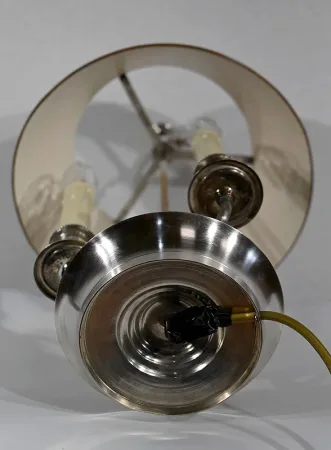 Lampe Bouillotte en Métal Blanc, style Empire – Début XXe