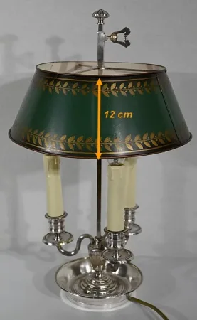 Lampe Bouillotte en Métal Blanc, style Empire – Début XXe