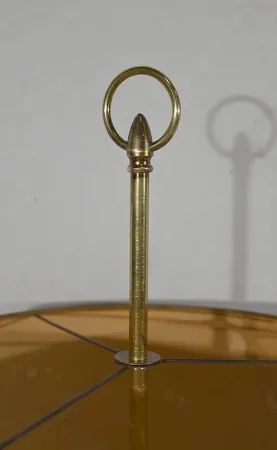 Lampe Bouillotte en Laiton à abat-jour Rouge, style Louis XVI – XXe