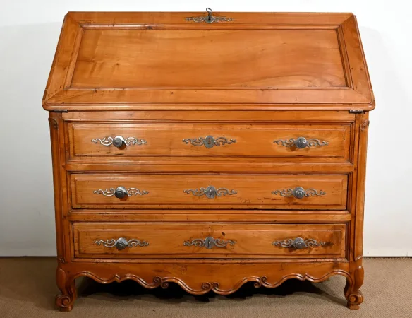 Commode Secrétaire en Merisier massif, style Louis XV – Début XIXe