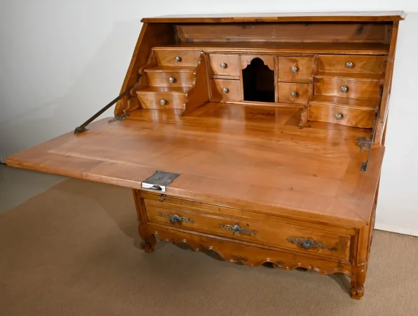 Commode Secrétaire en Merisier massif, style Louis XV – Début XIXe