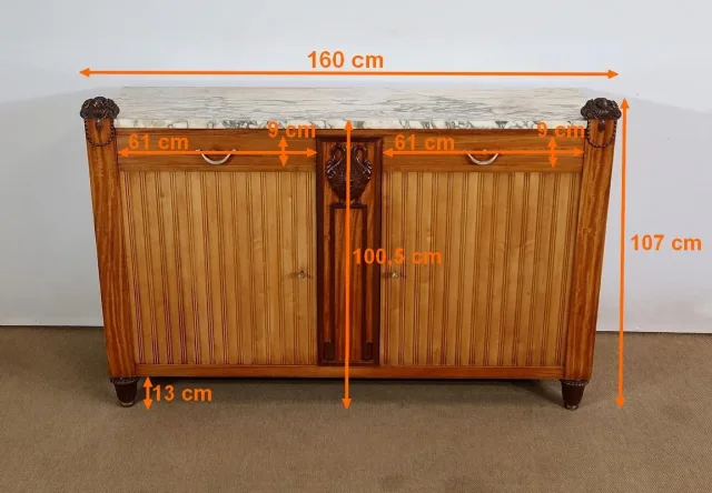 Buffet en Acajou blond de Ceylan, Art Déco – Début XXe